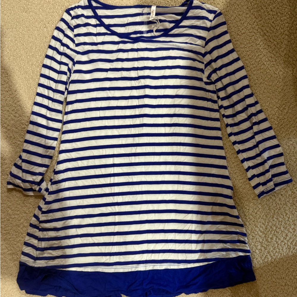 Pinkblush Navy and White Striped Top